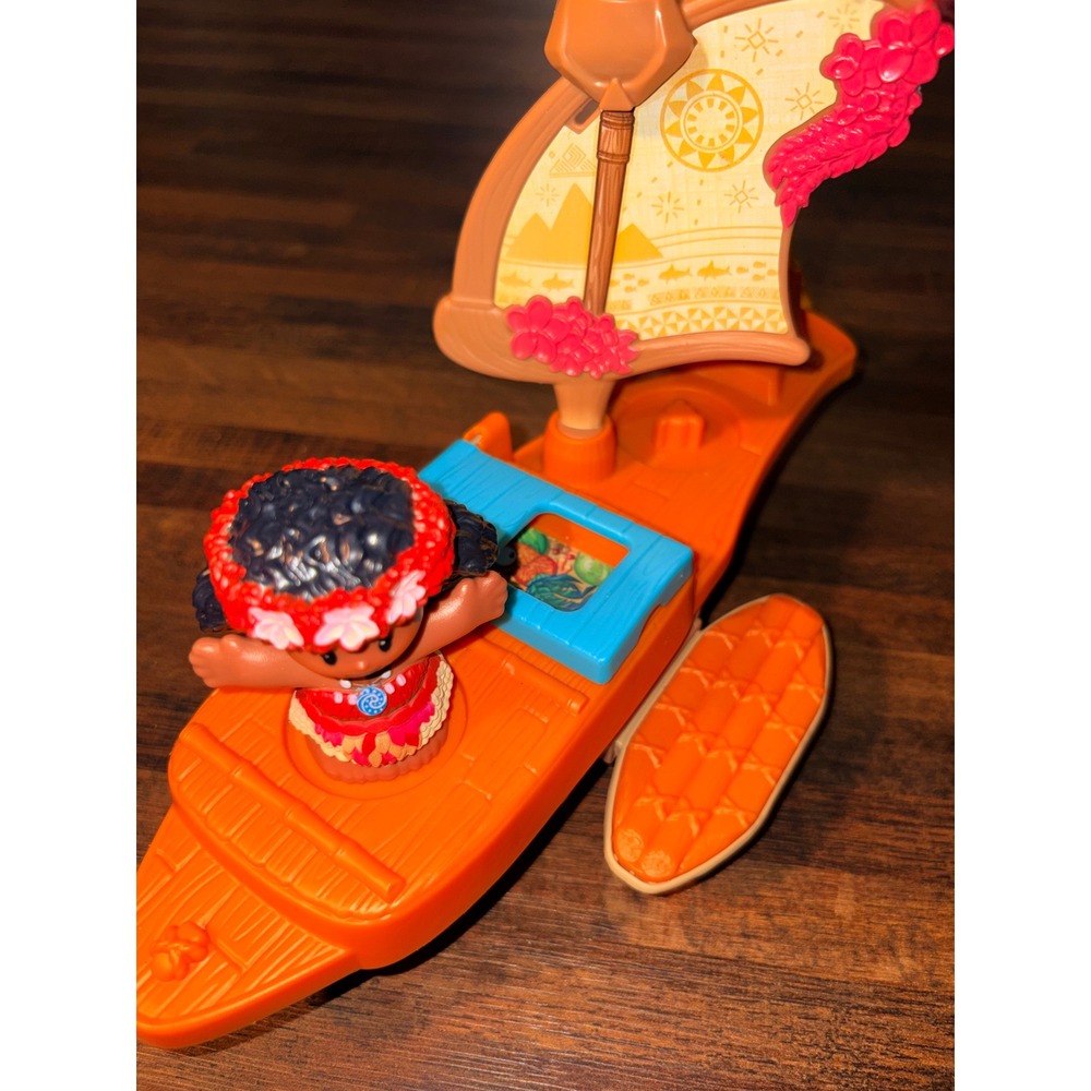 Fisher-Price Little People Disney Moana Wayfinding‎ Boat HNR27 Canoe Toy
